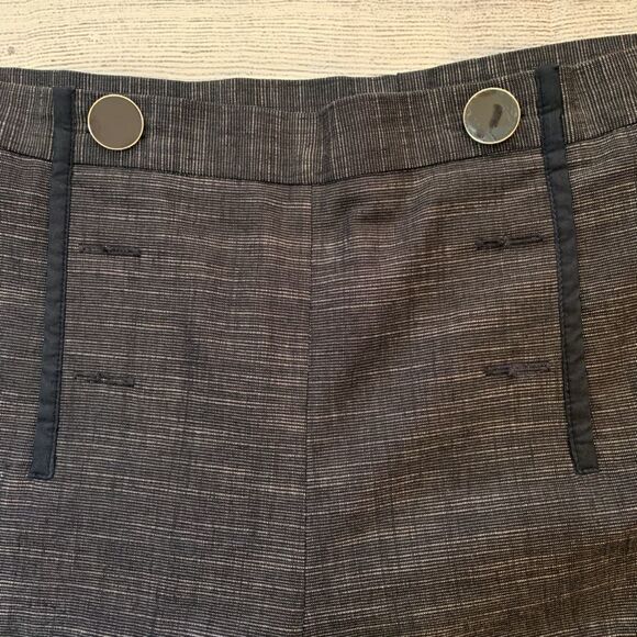 Vintage 90s Trousers High Waisted Navy Sailor Button Classic Wide Leg Pants - Picture 2 of 5